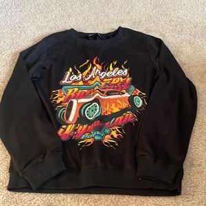 SHEIN Black Graphic Print Pullover